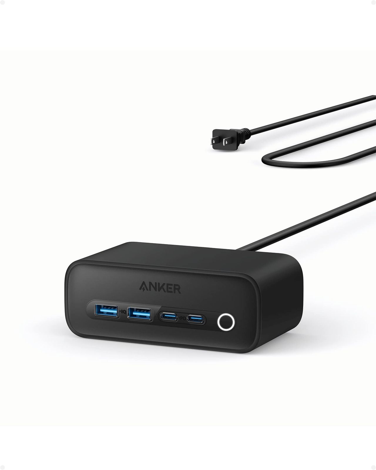 Anker 525 Charging Station USBタップ 電源タップ AC差込口 3口 USB-C 2ポート USB-A 2ポート 延長コード 1.5m