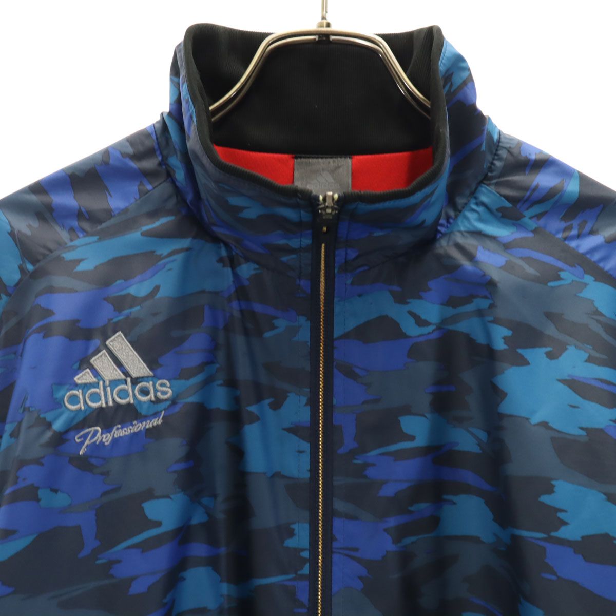 adidas アディダス カモフラ柄 ウインドブレーカー L ブルー系
