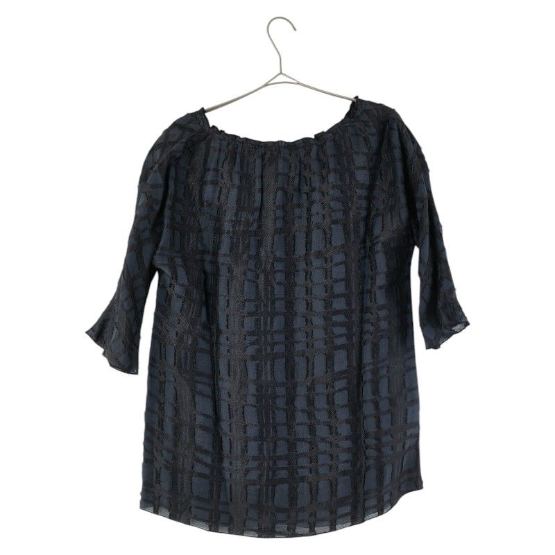 ボッテガヴェネタ トップス チュニック ネイビー ブラック リネン シルク レディース BOTTEGAVENETA 1-0215539