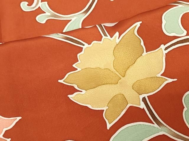 平和屋着物○上質な色無地 紋意匠 茶鼠色 正絹 逸品 未