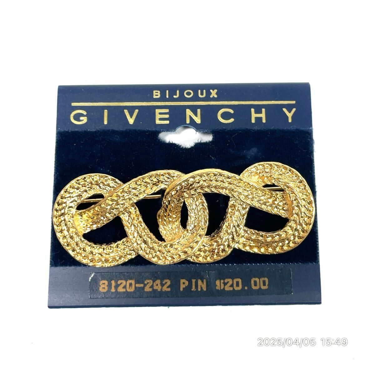 GIVENCHY ジバンシー ジバンシィ 編み込みモチーフ ロープ ゴールド ブローチ アクセサリー 装飾品 小物
