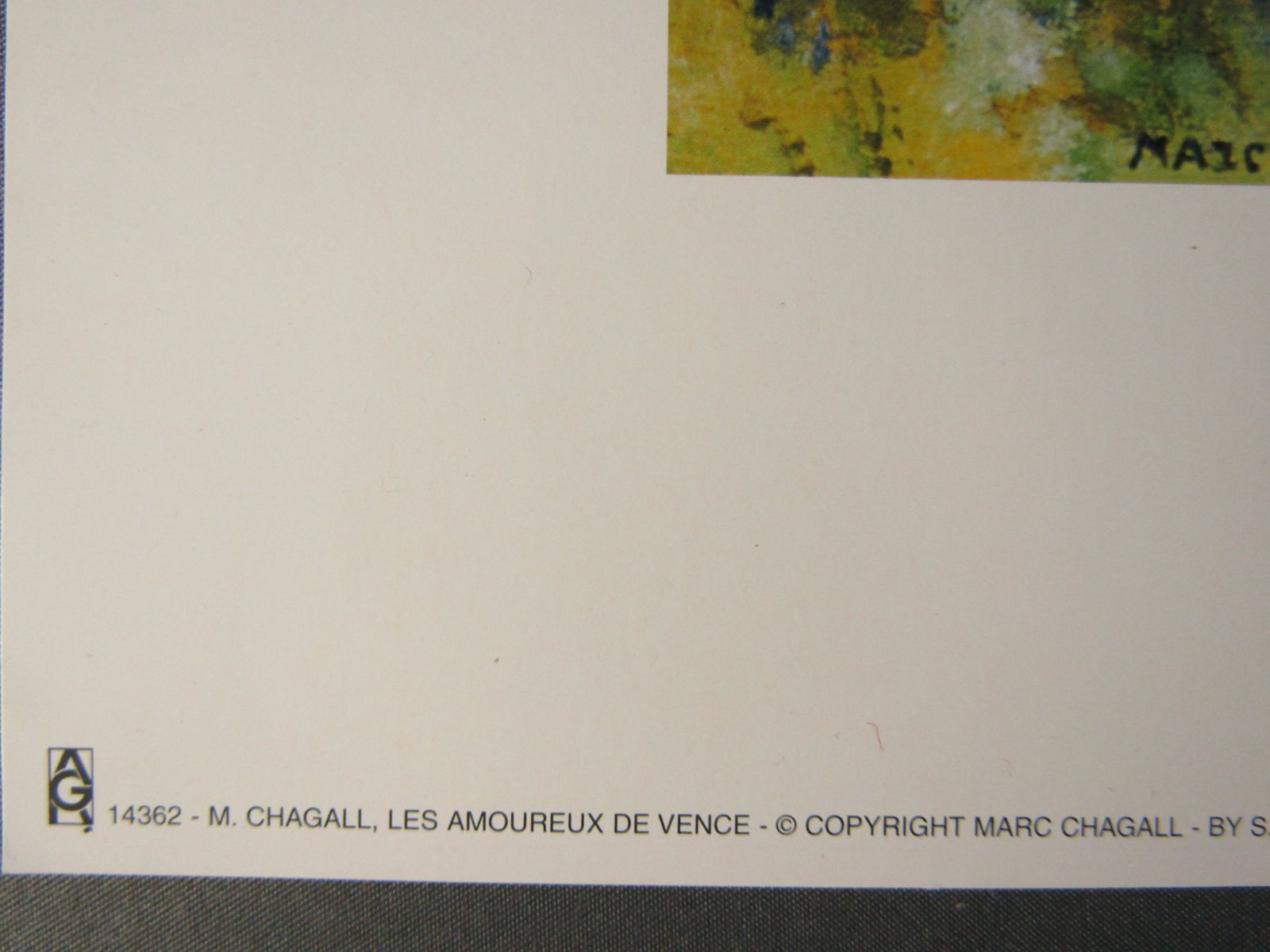 シャガール　「ヴァンスの恋人」ポスター　印刷物　50x39cm-5