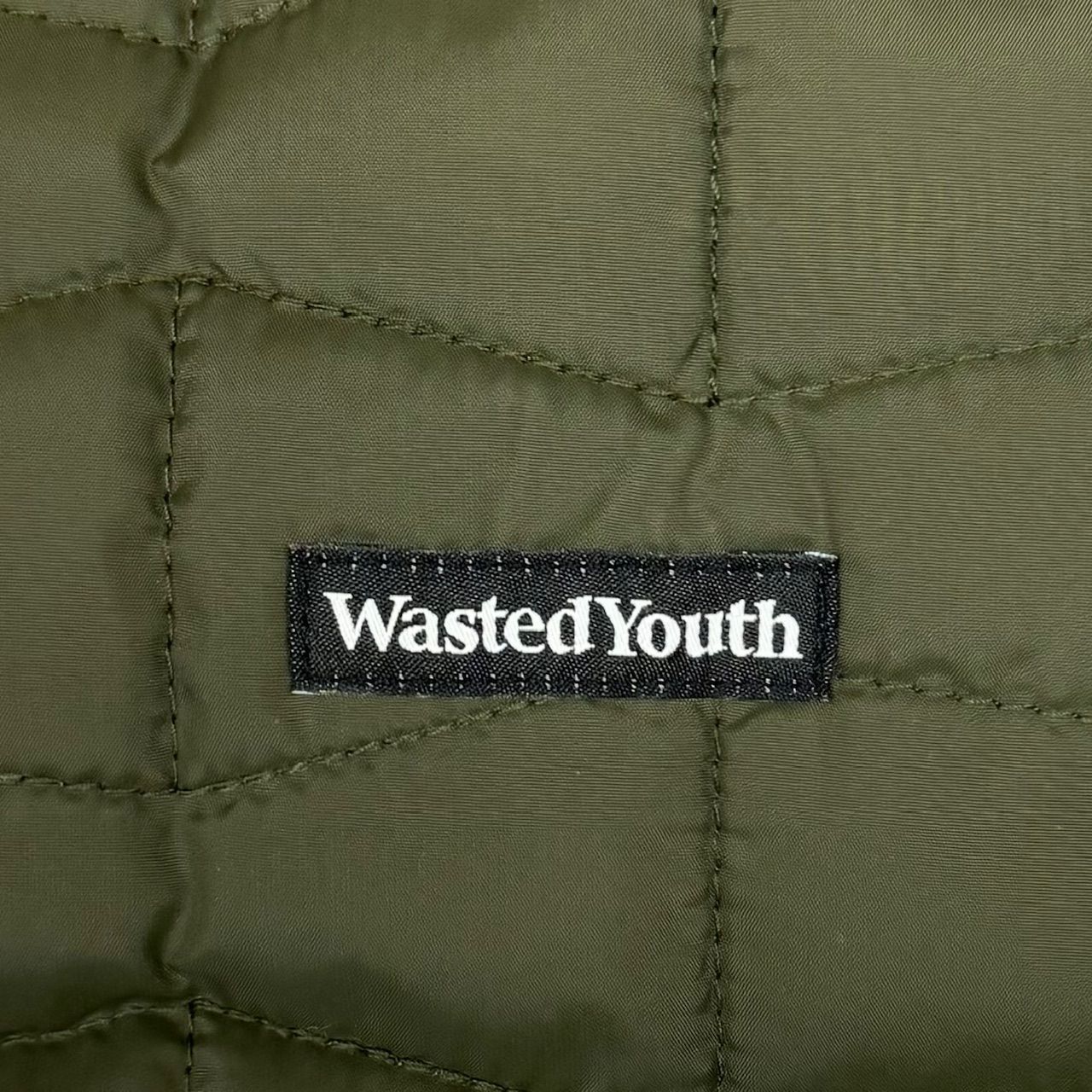 新品 Wasted Youth Quilt Puff Jacket 刺繍 キルティングジャケット パフ ウエステッドユース M オリーブ 64090A  - メルカリ