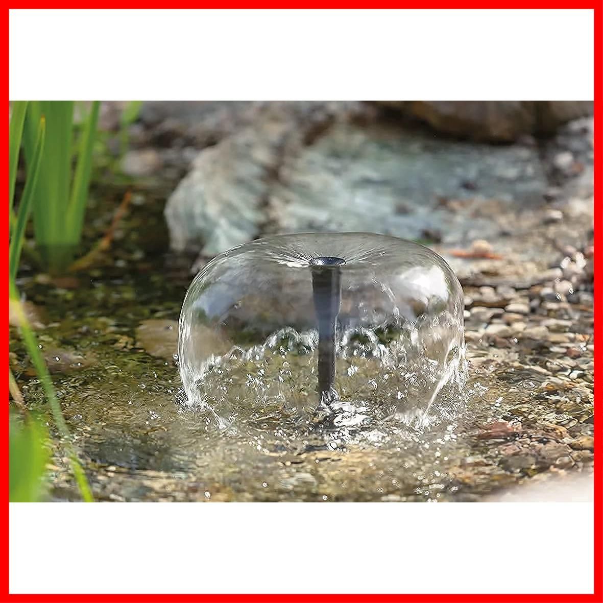 【即日発送】循環 給水 噴水 排水 お庭 4Wポンプ 小池 IP68防水【曇天に強い理由: ソーラーポンプ 20W影に強いソーラーパネル】接続コード5m付き 最大揚程1.7m ベル噴水の最大直径30cm 最大流量750L/H ベル・ボルケーノ噴水2種類ノズル切
