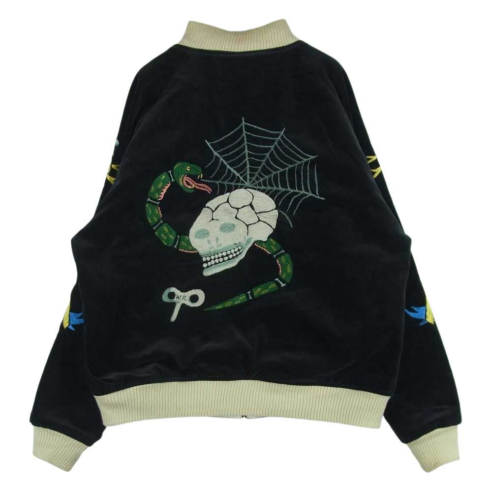 WEIRDO ウィアード WRD-17-AW-01 SKULL & SNAKE JACKET スカル アンド スネーク リバーシブル ジャケット  スカジャン ブラック系 オフホワイト系 M【中古】