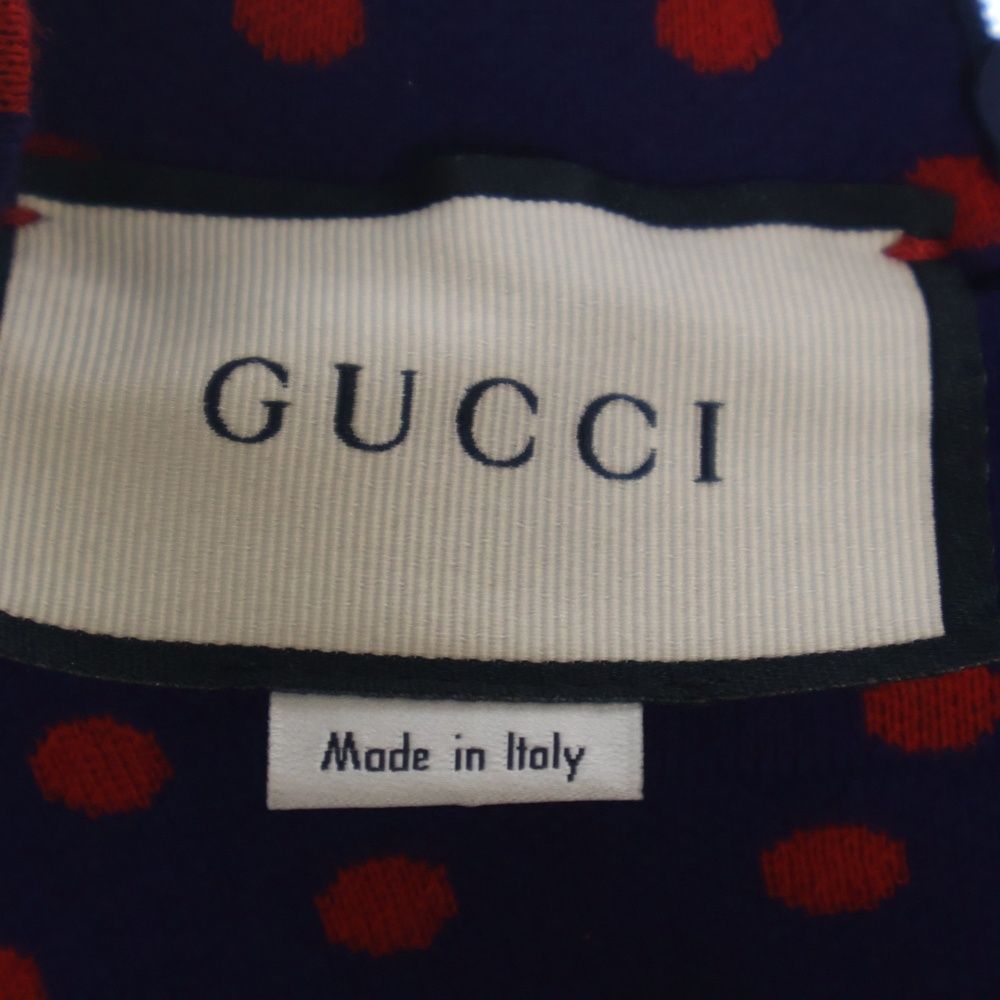 GUCCI (グッチ) GG ドット総柄 モックネック パフスリーブ 半袖