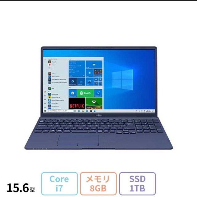 展示 美品 保証◇富士通 ノートパソコン LIFEBOOK TH77/E3 FMVT77E3LG SSD Core i7 8GBメモリ SSD 1TB  15.6インチ フルHD Webカメラ Office付 Win10 - メルカリ