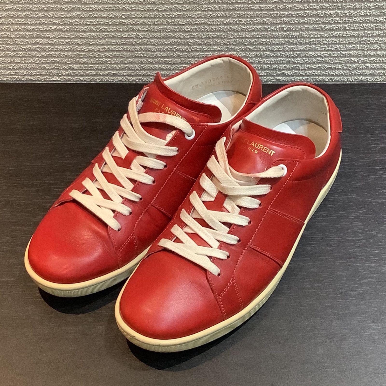 SAINT LAURENT サンローラン レースアップ レザー スニーカー シューズ 