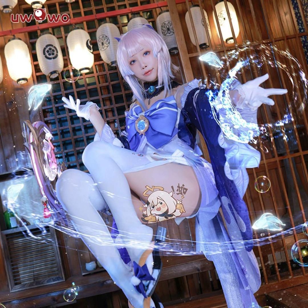Uwowo 原神 珊瑚宮心海 コスプレ衣装 ウィッグ 靴追加可