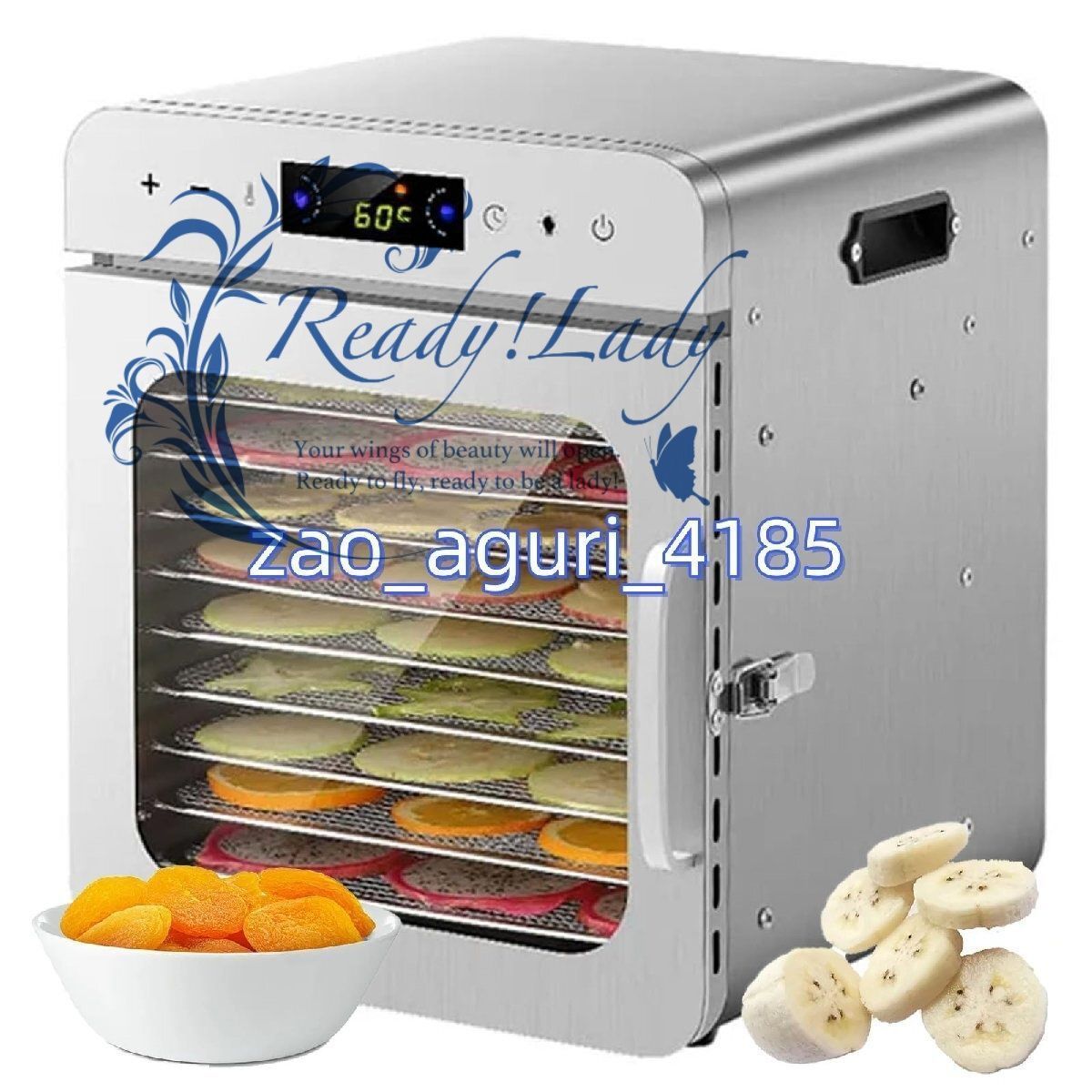 電気食品乾燥機 トレイ10段 24時間タイマー スマートコントロールパネル 30-90°C温度調節 脱水乾燥機 果物 野菜 肉乾燥機