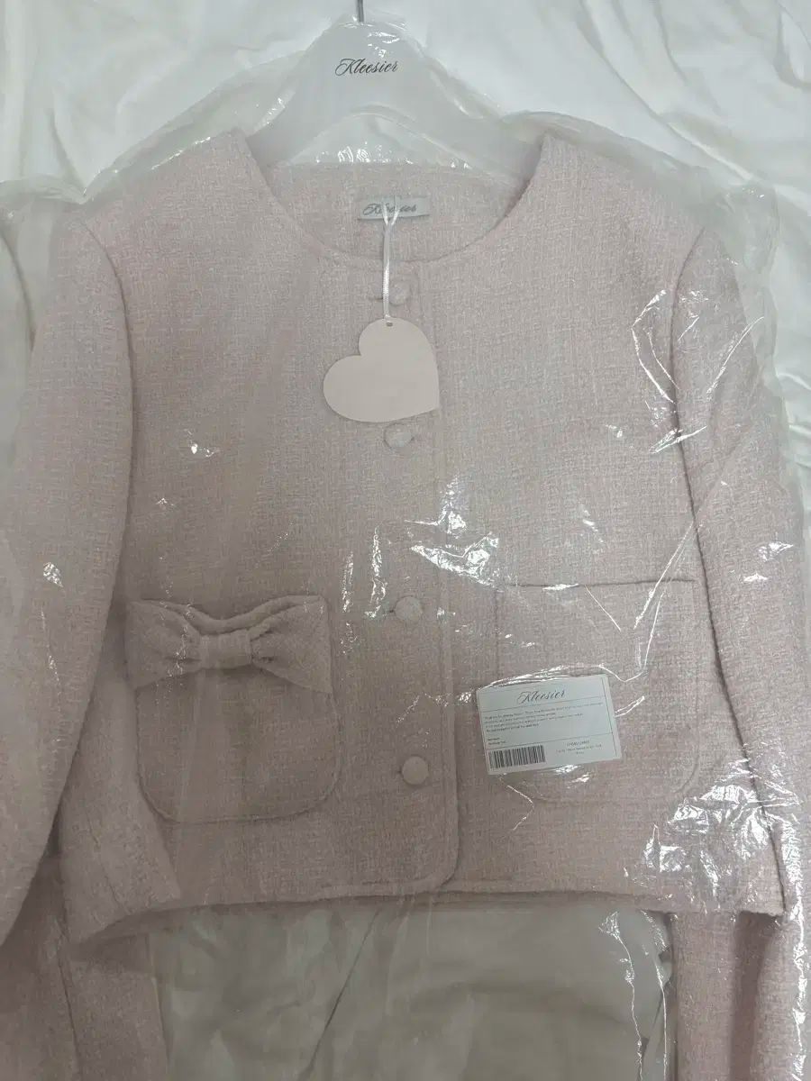 クリシーア キャンディ リボン ツイード ピンク