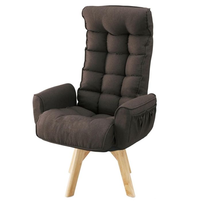 5営業日で発送 IRISOHYAMA アイリスオーヤマ 回転ファブリックチェア ハイバック FACN-KHB ブラウン