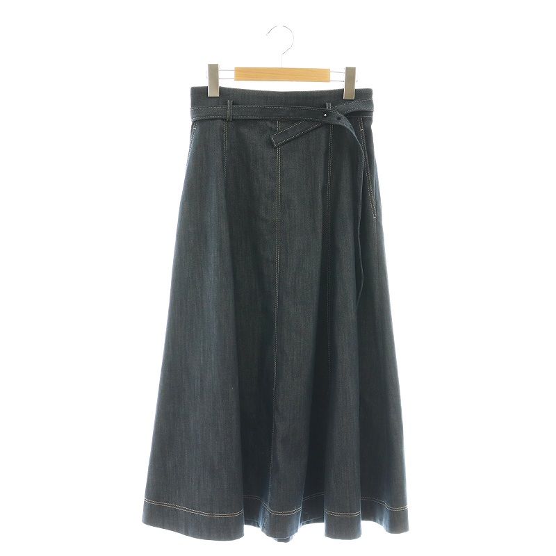 美品■アナイ■デニムライクロングフレア スカート■38サイズ アナイ ANAYI 24SS デニムライクスカート ロング フレア 38