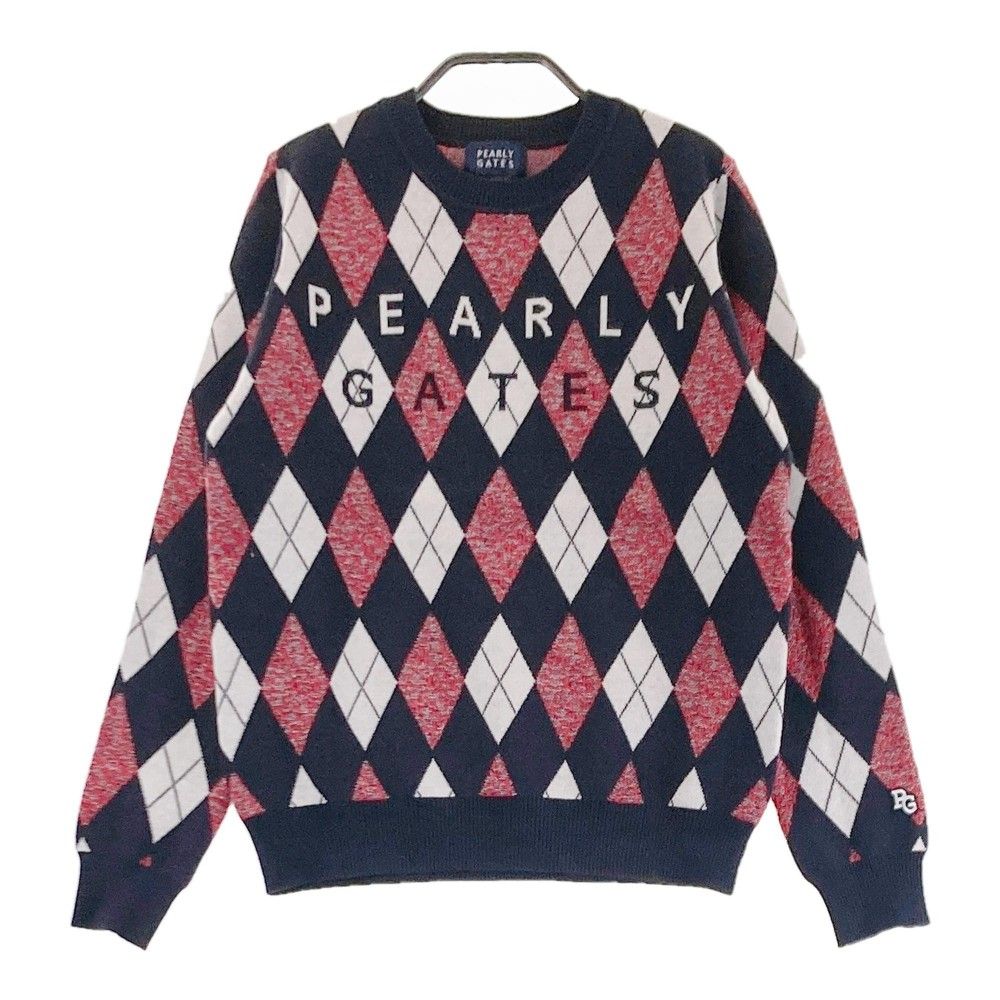 PEARLY GATES アーガイル柄 ジップアップセーター サイズ1 PEARLY GATES アーガイル セーター PEARLY GATES アーガイル柄 ジップ