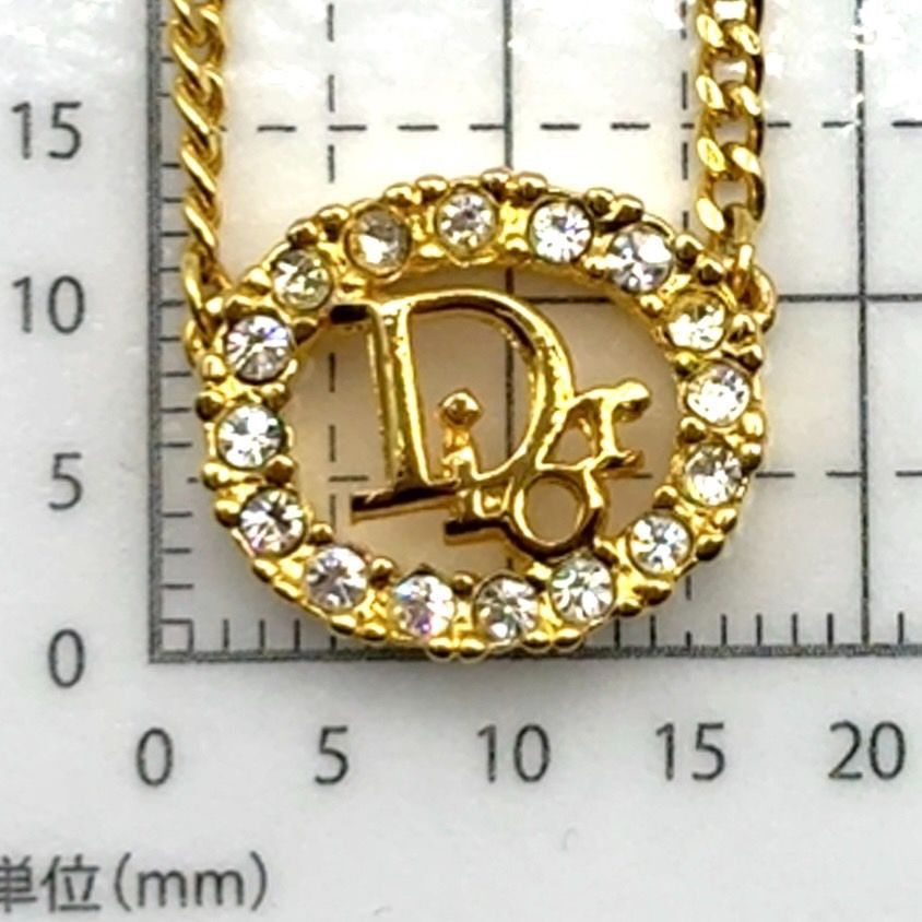 【美品】Christian Dior ディオール　ロゴネックレス　ラインストーン 25品/A048648-2/NS3000/X083-23/ Christian Dior クリスチャン