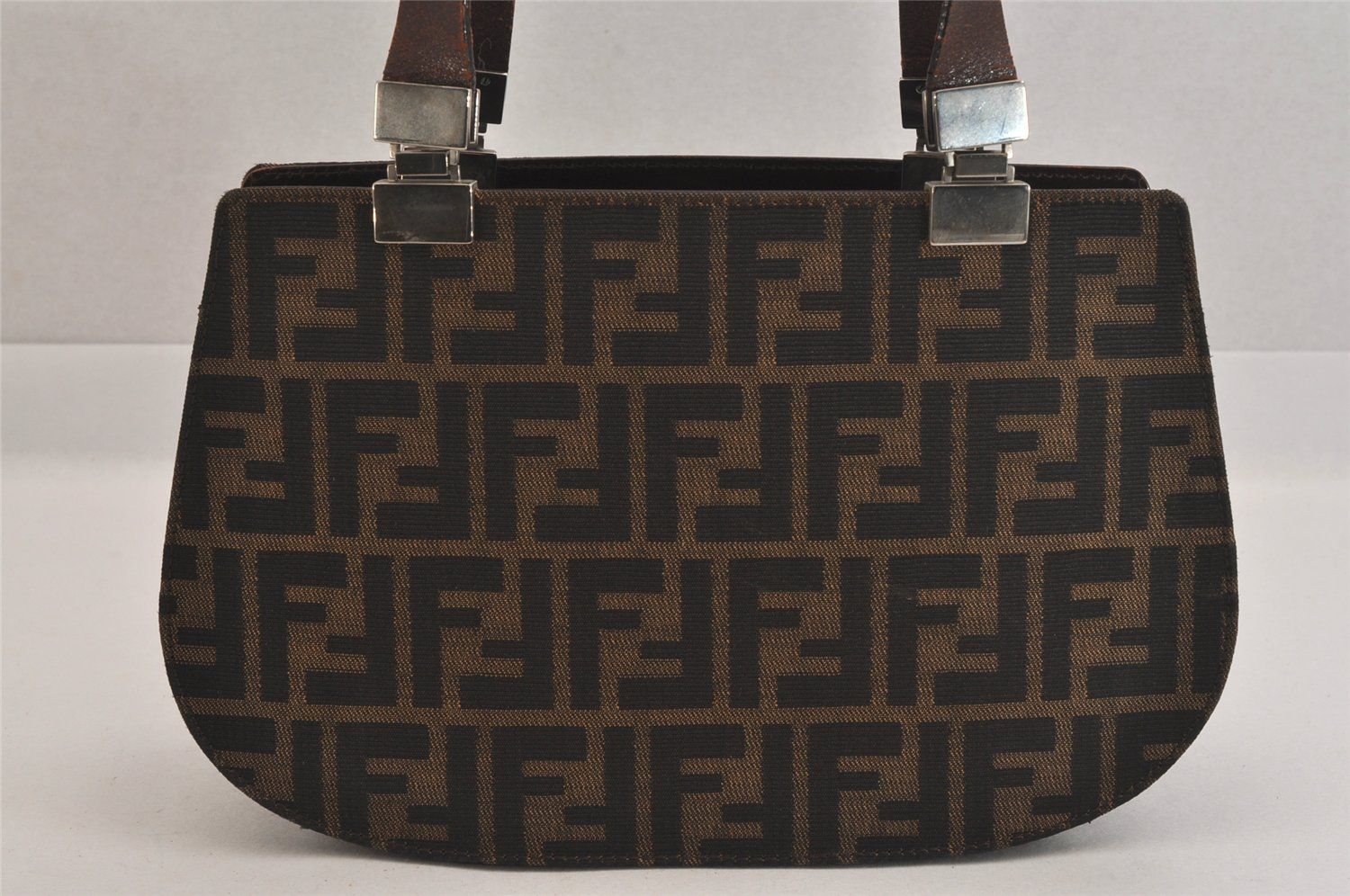 本物 フェンディ FENDI ズッカ トートバッグ ハンドバッグ キャンバス  