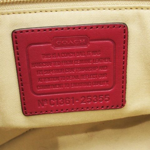 コーチ COACH ショルダーバッグ レザー 革 ロゴ タッセル付き 赤