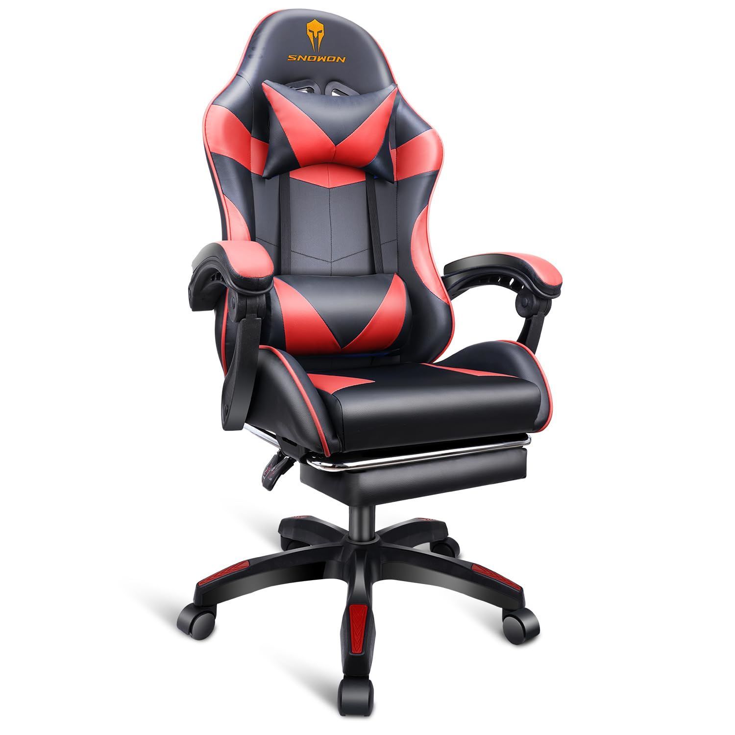 新着商品 Snowon ゲーミングチェア オットマン付き PCゲーミングチェア ゲームチェア リクライニング ハイバック オフィスチェア デスクチェア パソコンチェア テレワーク椅子 ワークチェア リクライニングチェア 疲れない椅子 gaming chair
