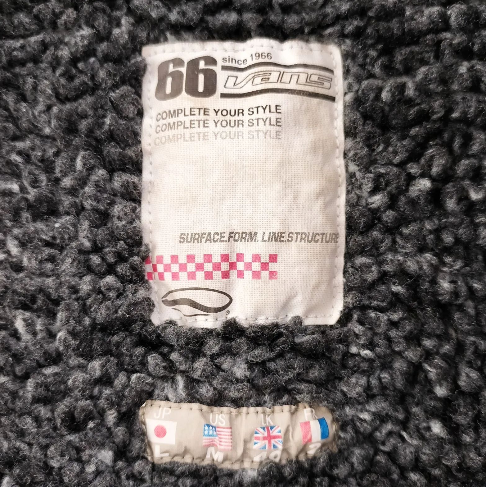 66 旧タグ】old vans ボア ブルゾン ストライプ チェック - メルカリ