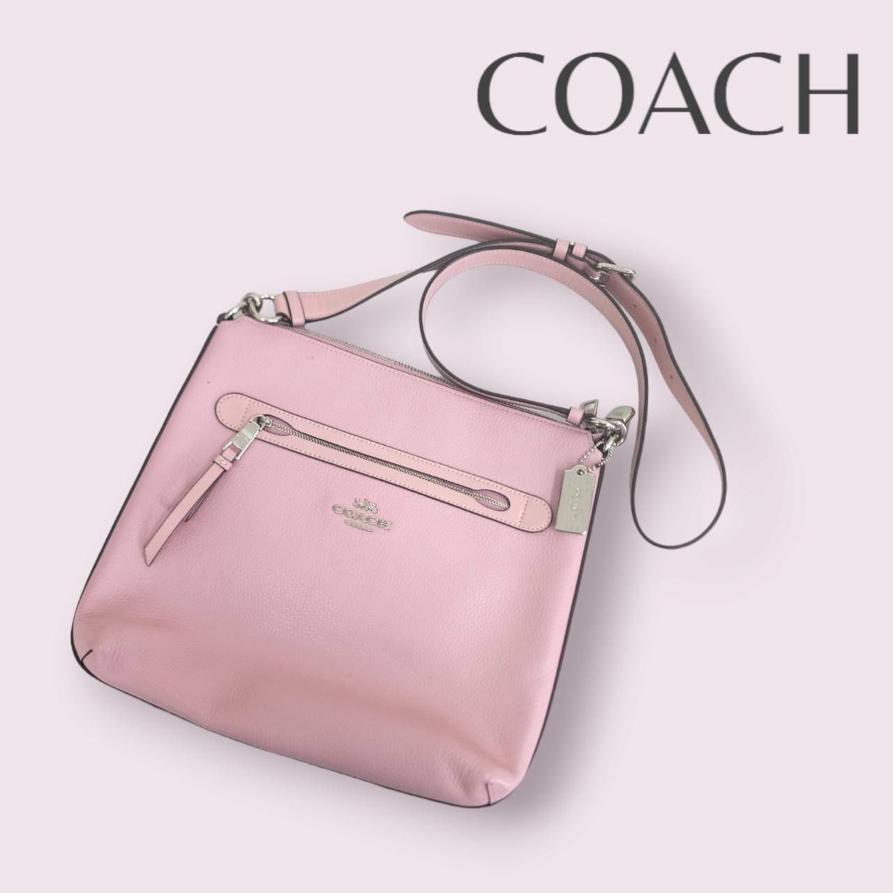 COACH コーチ ショルダーバッグ F34823 ピンク レザー レディース 鞄