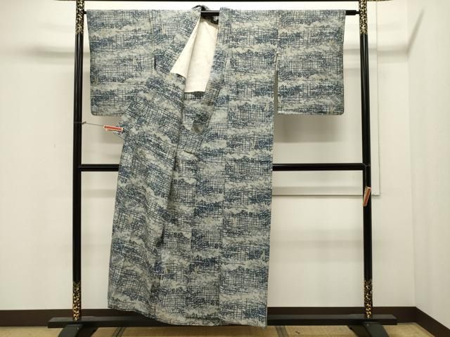 平和屋着物∴夏物 浴衣 綿紅梅 トンボ 蜻蛉 エ霞舞花文 綿 逸品