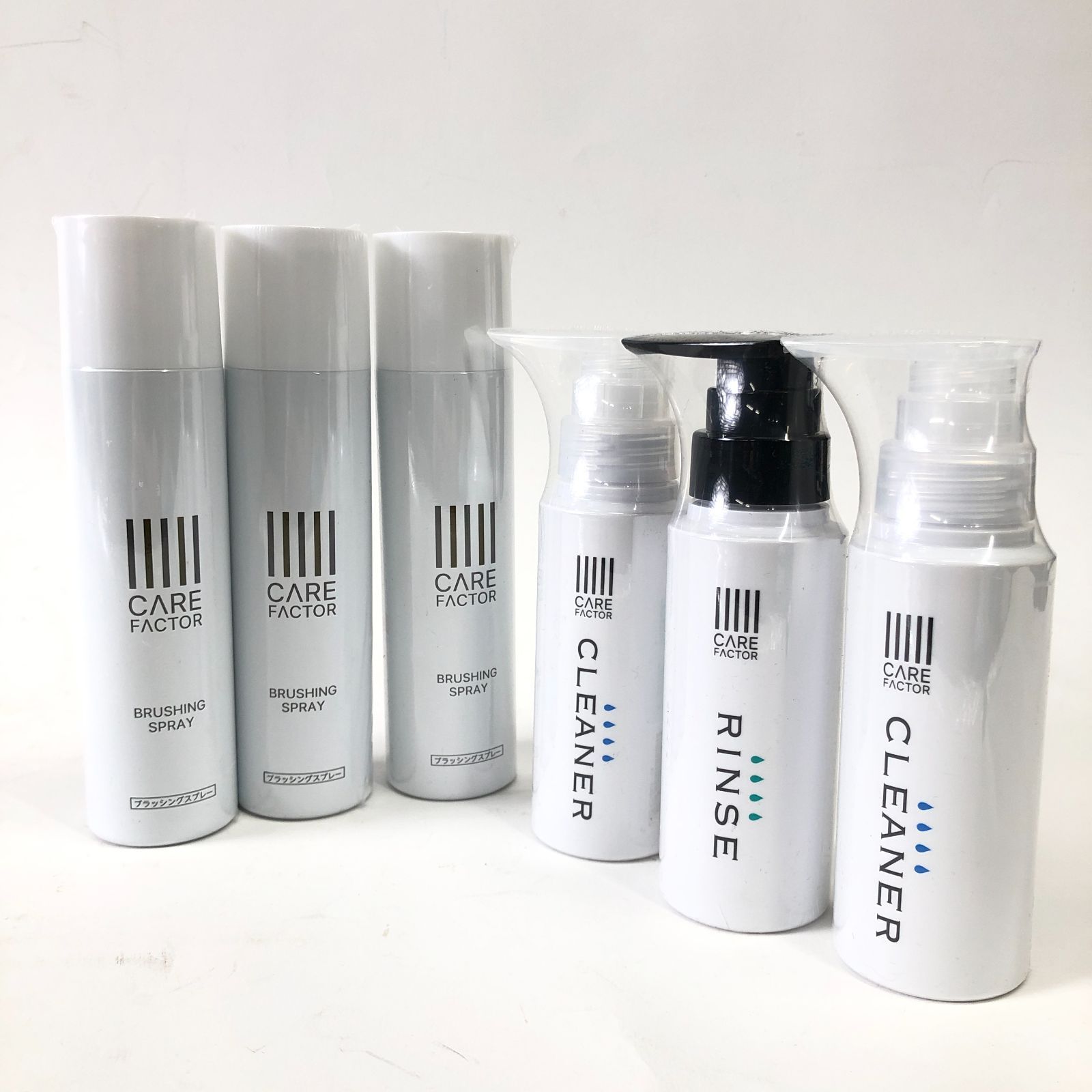 CARE FACTOR ケアファクター CFブラッシングスプレー 100g×3本 CFリンス 100ml×1本 CFクリーナー 100ml×2本 セット 人口毛 人毛 整髪料 25e菊HG