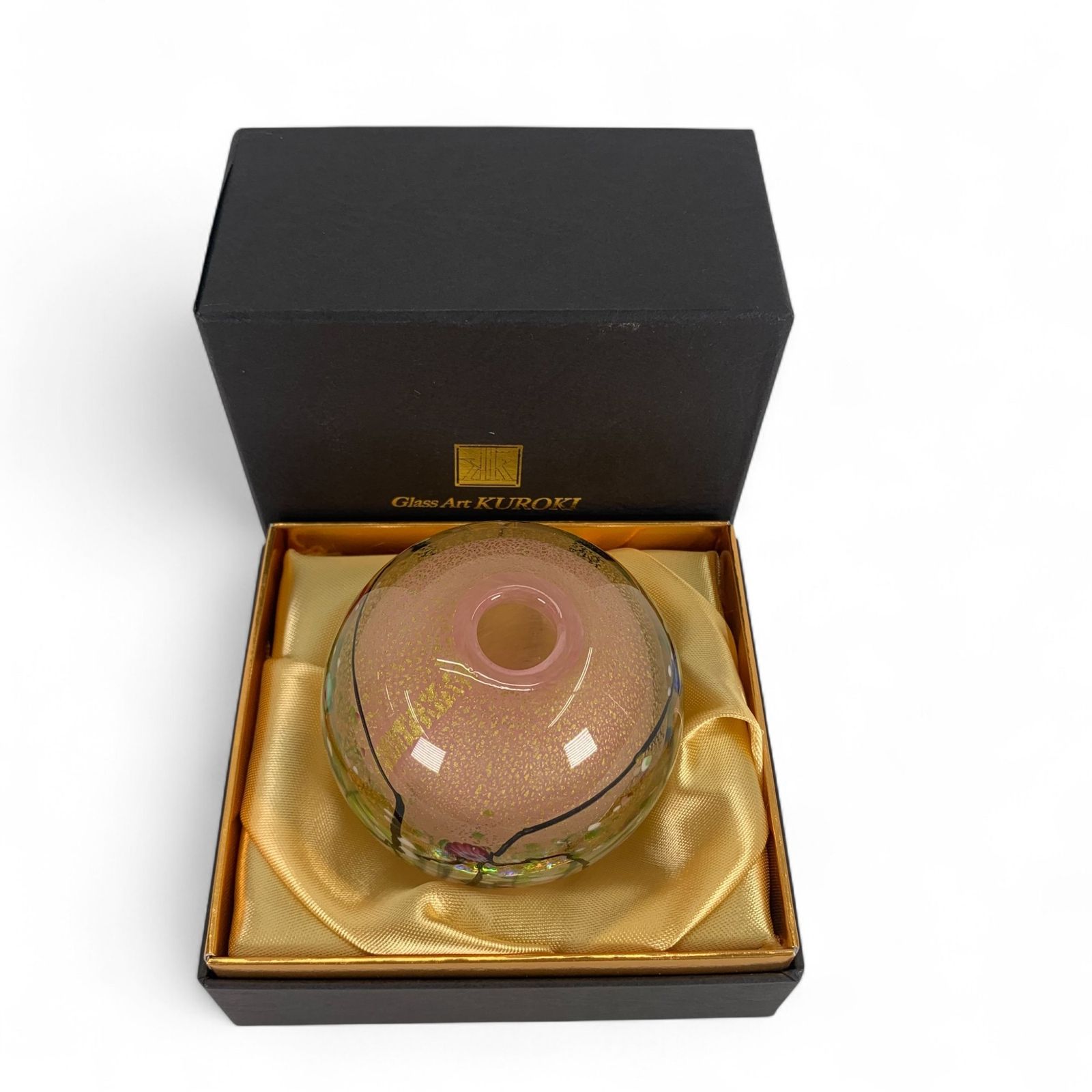 希少品!! 黒木国昭 グラスアート宮崎 綾工房 ガラス工芸 一輪挿し①