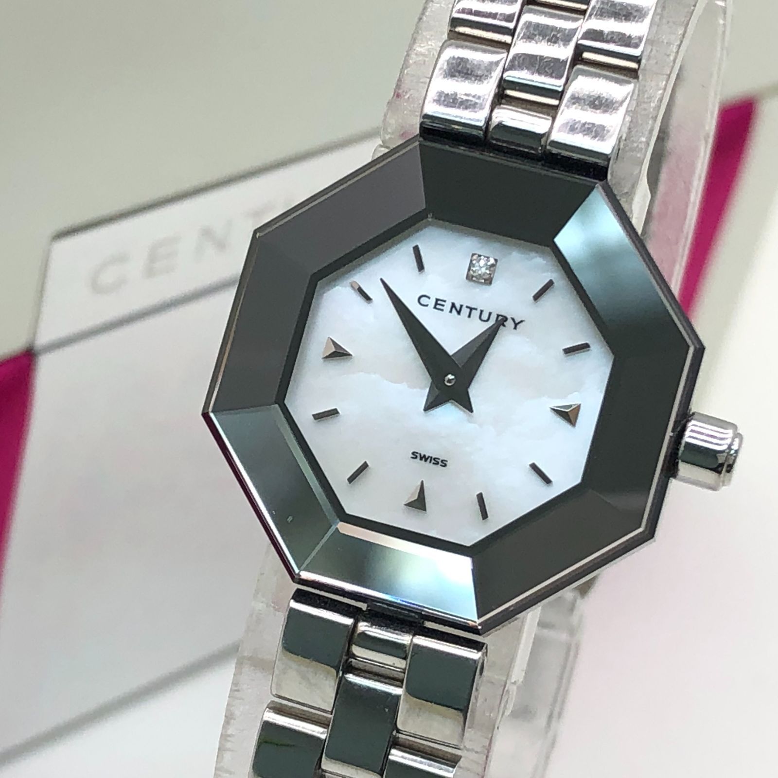 【CENTURY】センチュリータイムジェムクォーツ ダイヤモンド1P腕時計