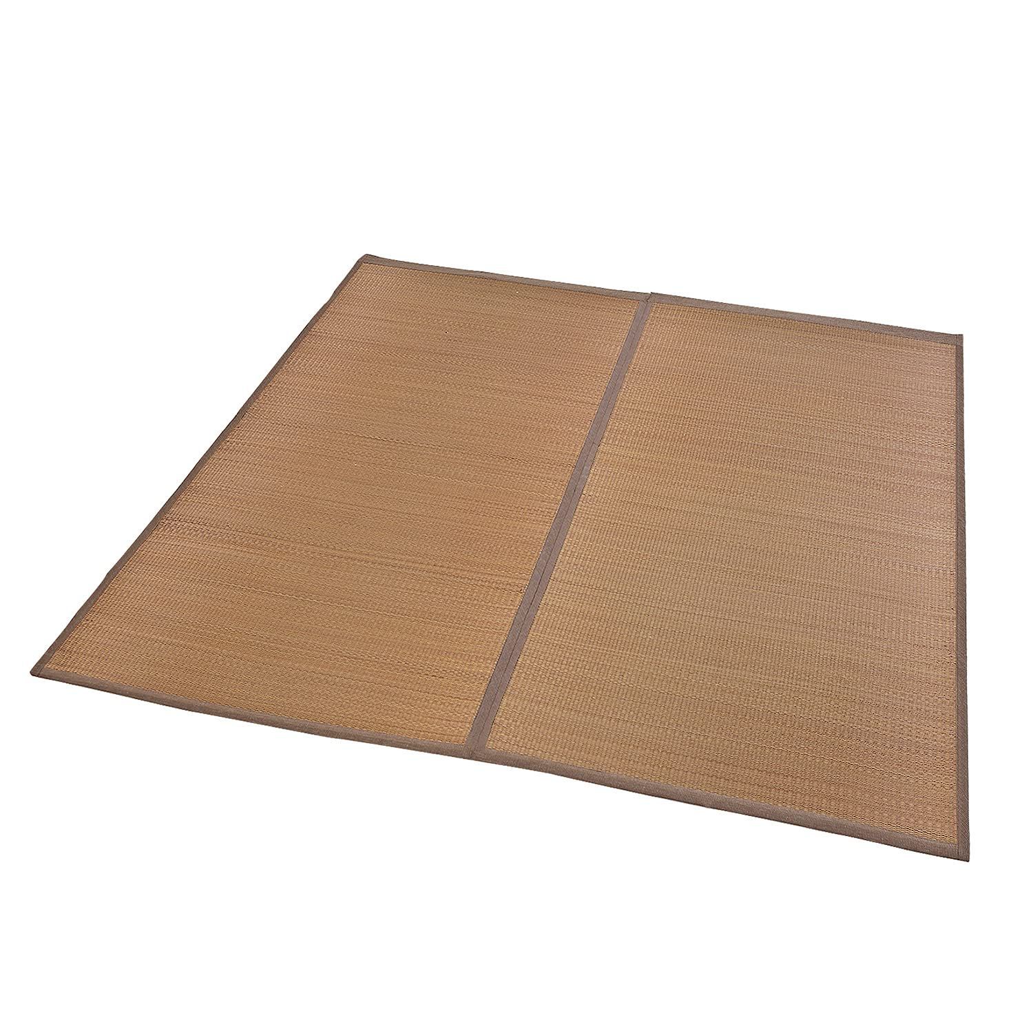 約174×174cm(江戸間2帖) 大島屋 い草ラグ カーペット 琉球カナタ 抗菌防臭 コンパクト収納 江戸間2帖 ブラウン 約174×174cm