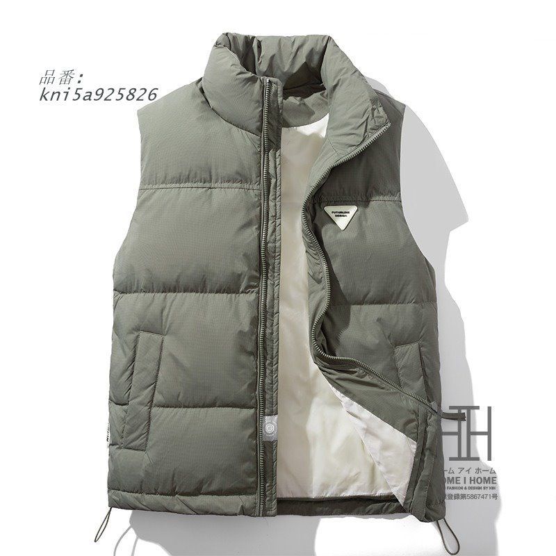 ダウンベスト メンズ 大きいサイズ おしゃれ 防寒ベスト メンズベスト ダウンジャケット ワンポイント かっこいい 保温 立ち襟 暖かい おしゃれ 防風 防寒着 kni5a925826