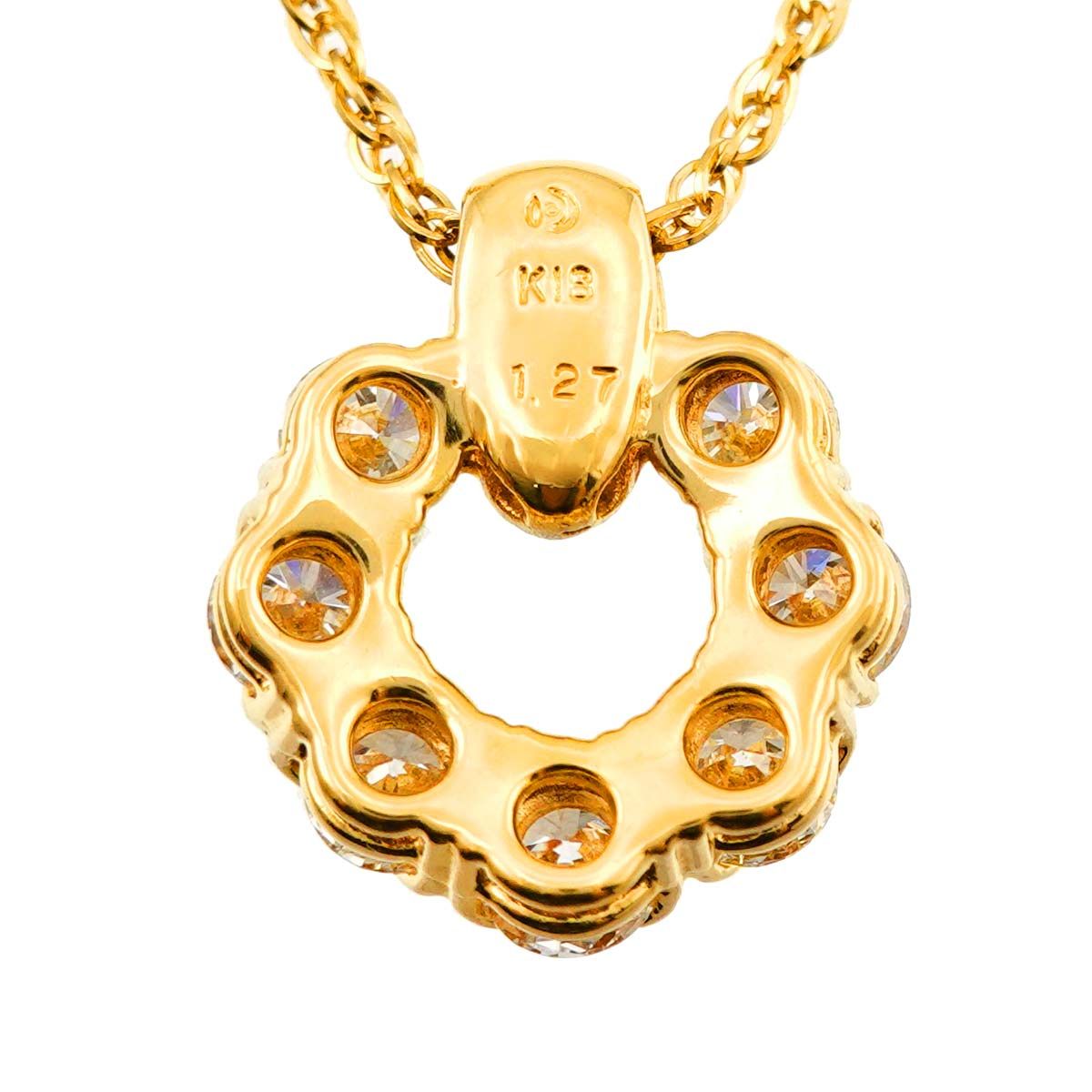 タサキ TASAKI ダイヤ 1.27ct ネックレス 42cm K18 YG 750 パール 田崎  