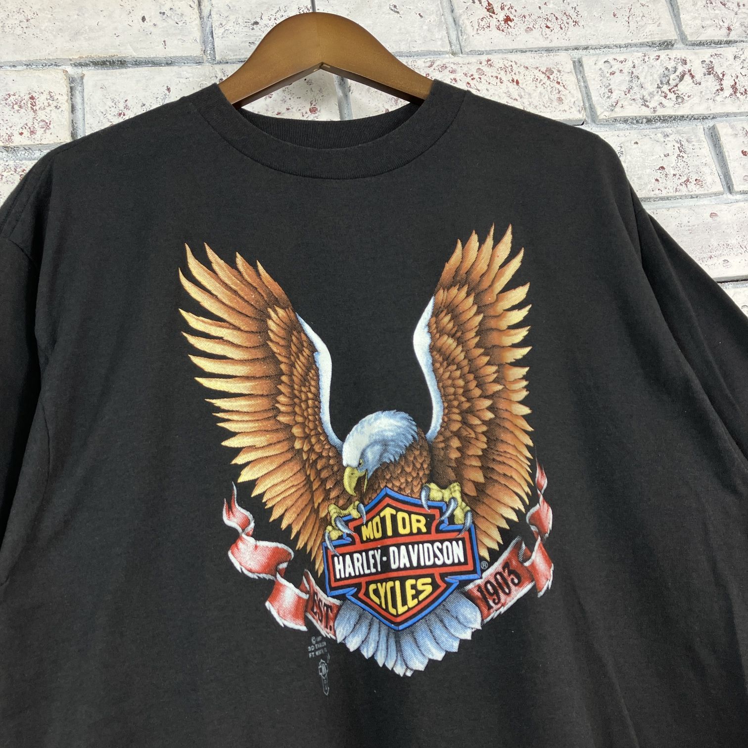 80年代 ハーレー 3Dエンブレム タグ Tシャツ 80's HARLEY 80年代 ハーレー 3Dエンブレム タグ Tシャツ 80's HARLEY