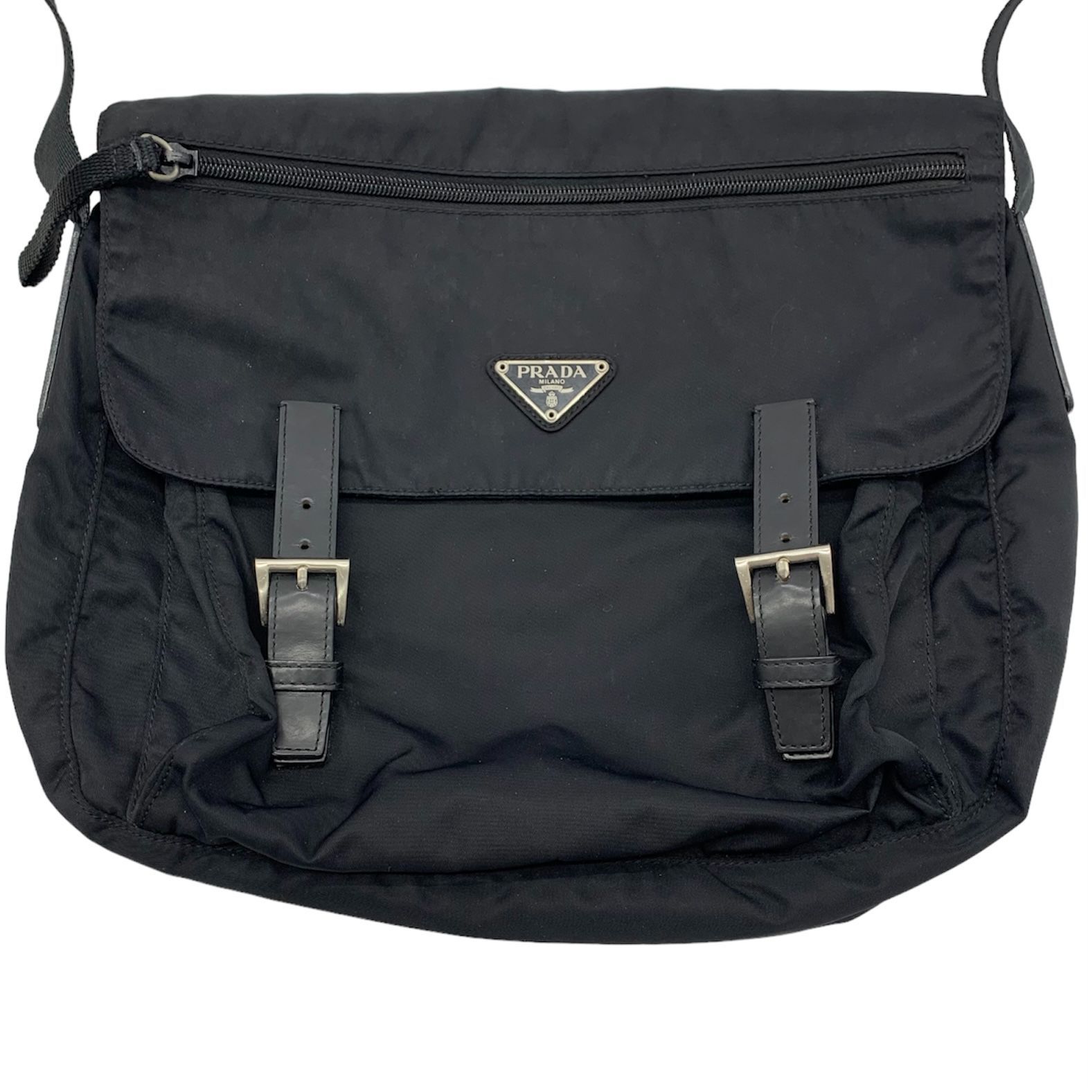 ▽PRADA/プラダ メッセンジャーバッグ B6671 VELA NERO/ブラック 