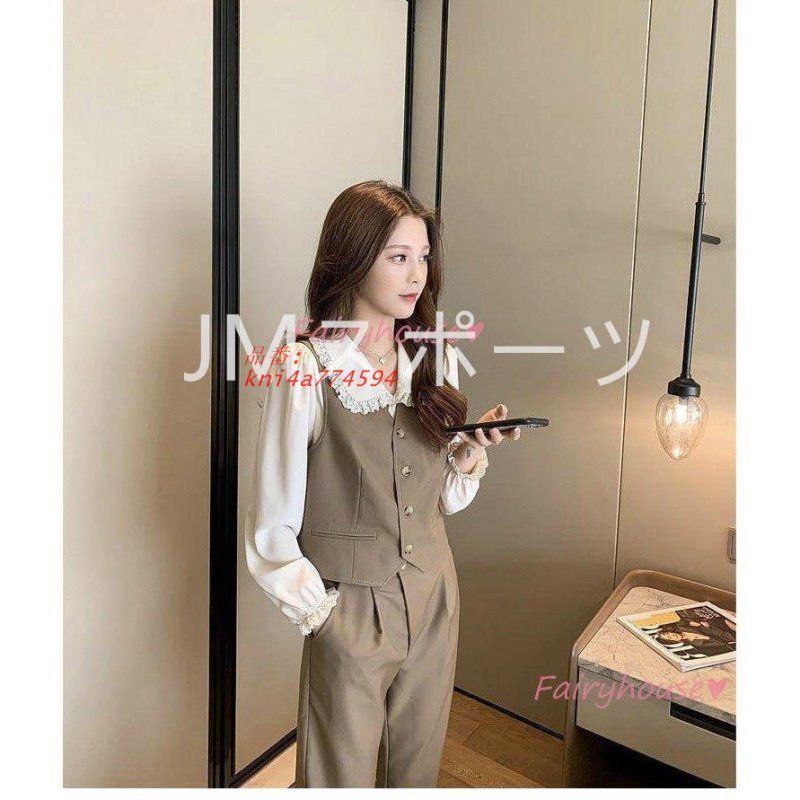 オシャレセットアップ 長袖ブラウス