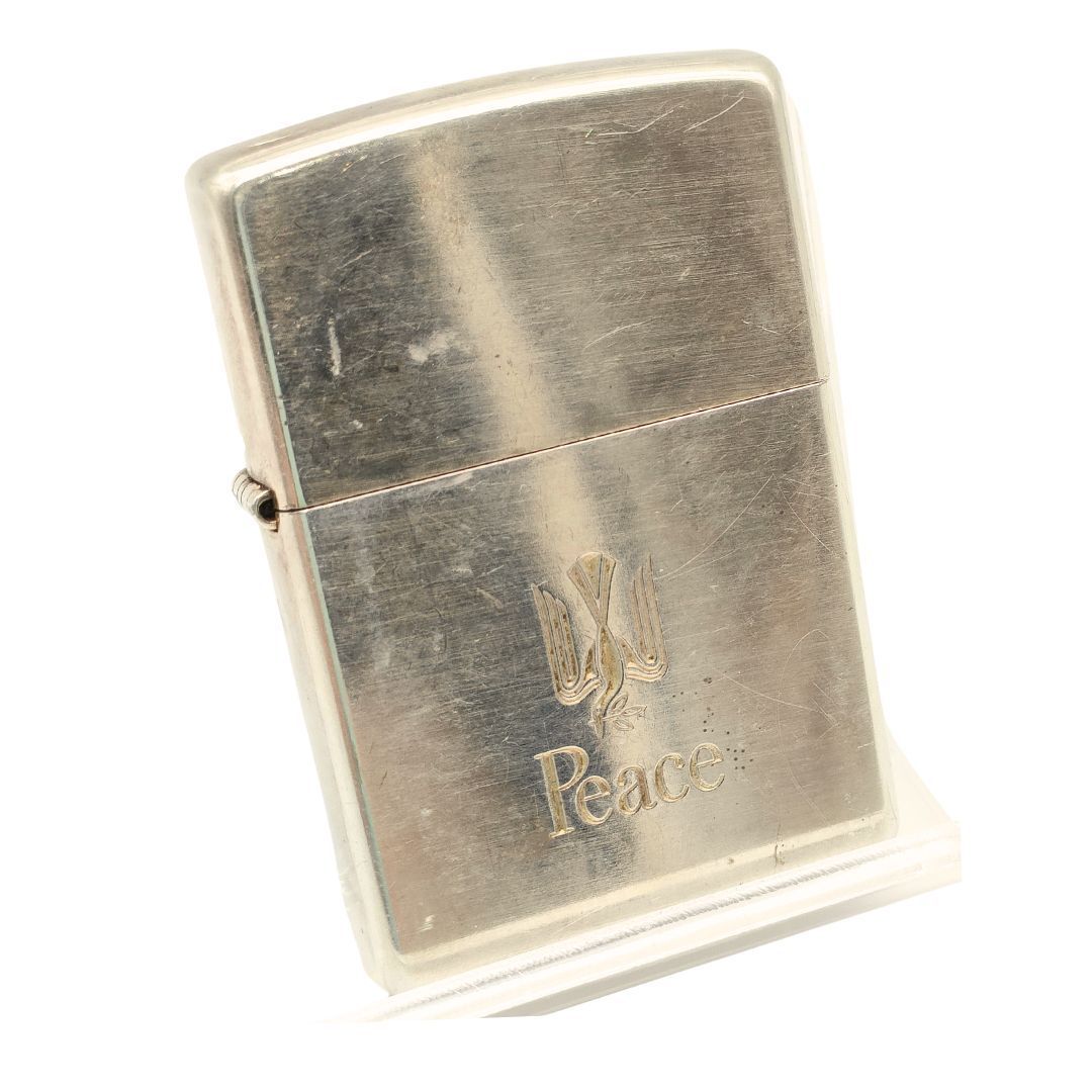 ZIPPO ジッポー ライター 喫煙具 ピース peace シルバー 2015年 オイルライター 喫煙グッズ 火花あり 現状品 S1017 - メルカリ