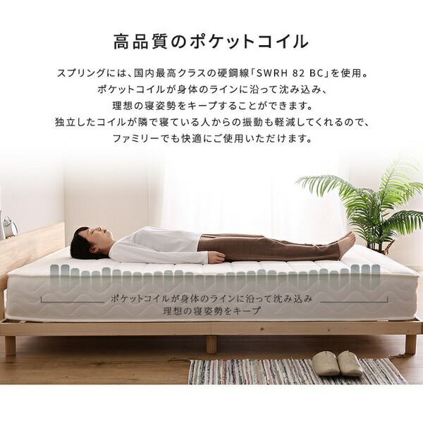 〔日本ベッド〕 ポケットコイルマットレス 〔クイーンサイズ〕 三層構造 日本製 『シルキーパフ』〔代引不可〕 クイーン サイズ マットレス  日本ベッド ポケットコイル
