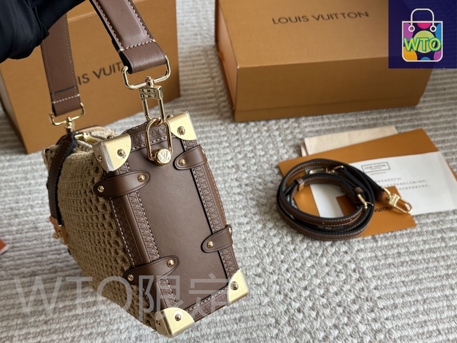 今日特価】LOUIS VUITTON ルイ・ヴィトン わら編みバッグ 箱付き