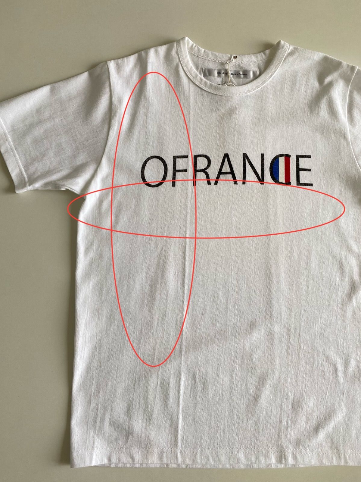 EEL プリント Tee E-19517 OFRANCE ホワイト M