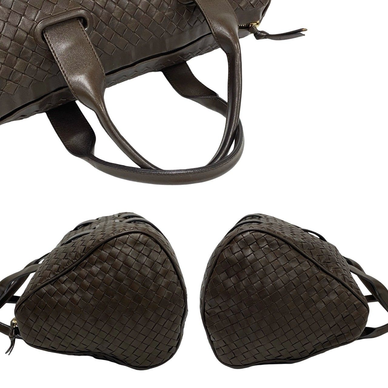 極 美品 希少品 BOTTEGA VENETA ボッテガヴェネタ イントレチャート レザー 本革 ボストンバッグ ハンドバッグ ブラウン 茶  470-8 - メルカリ