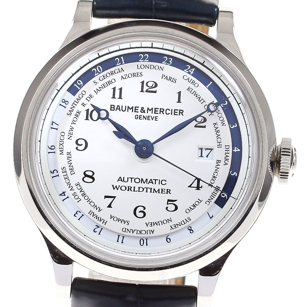 ボーム＆メルシェ Baume & Mercier 65733 ケープランド ワールドタイマー デイト 自動巻き メンズ良品_784320