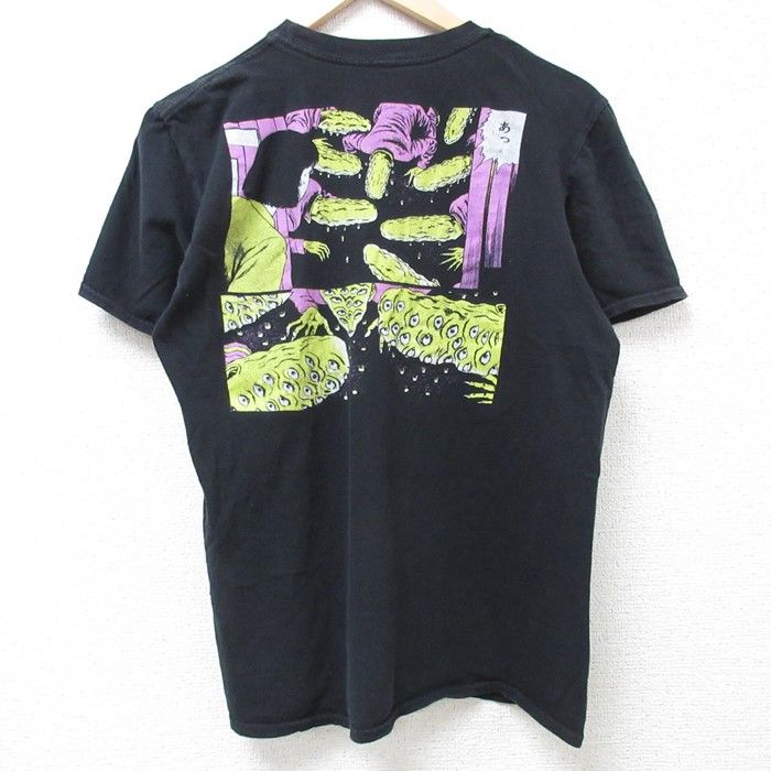 M/古着 半袖 Tシャツ メンズ 伊藤潤二 道のない街 クルーネック 黒 ブラック 24apr10 中古