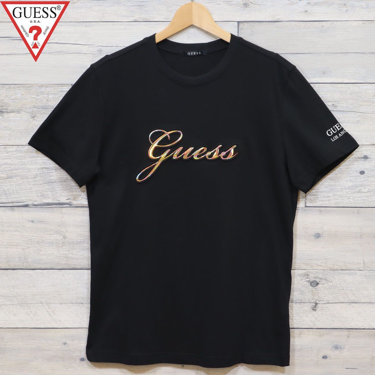 新品 メンズ GUESS ゲス 半袖 tシャツ トップス 3D プリント ロゴ