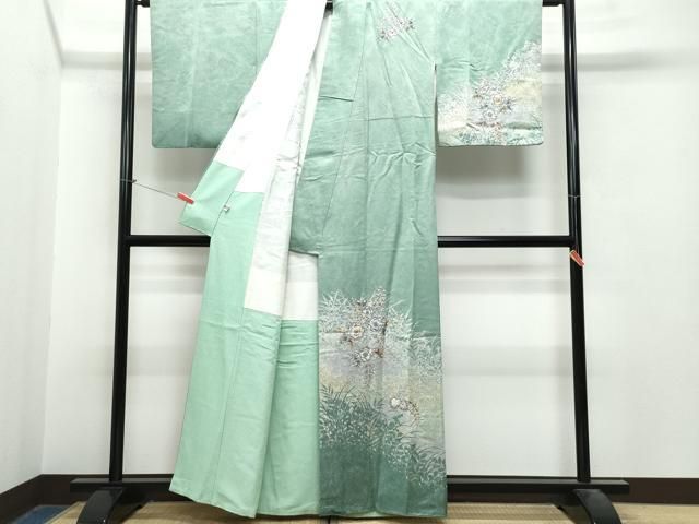 平和屋着物○訪問着 作家物 絞り 辻が花 銀通し地 まるやま扱い 正絹