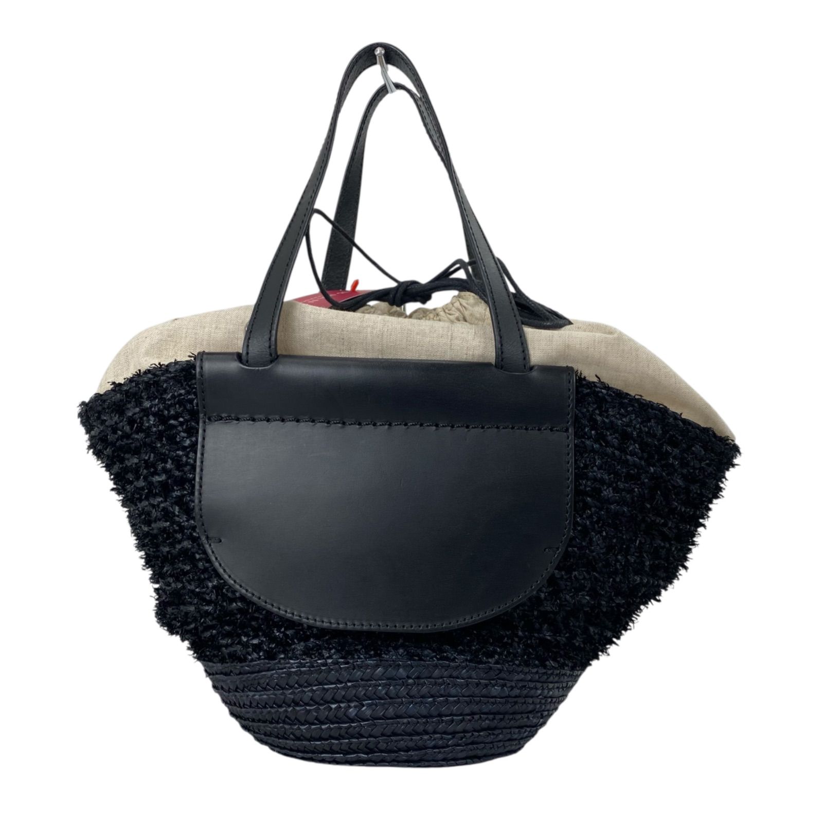トッズ TOD'S ラフィア バスケットバッグ ハンドバッグ