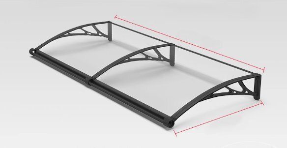 大水槽の雨よけ屋根家用の窓 庭の門 ベランダ ルーフテラス用のPC耐力板の静かな雨よけ60x200cm