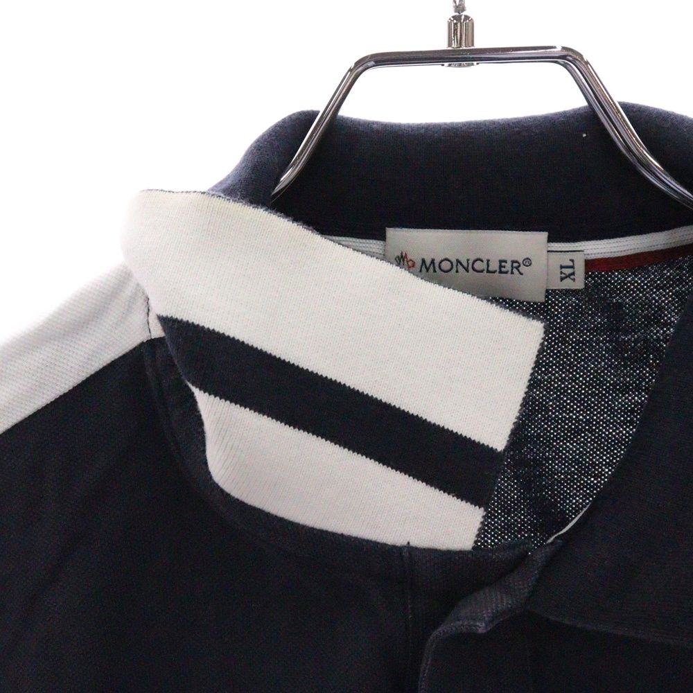 MONCLER (モンクレール) ロゴワッペン 袖ライン 長袖ポロシャツ