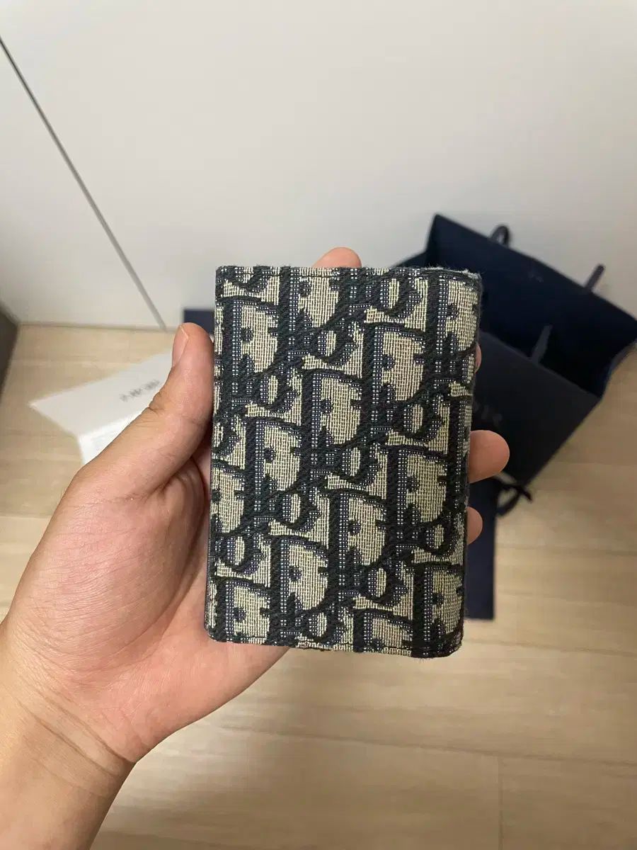 極美✨付属完備✨ディオール 二つ折り財布 オブリーク サドル レザー