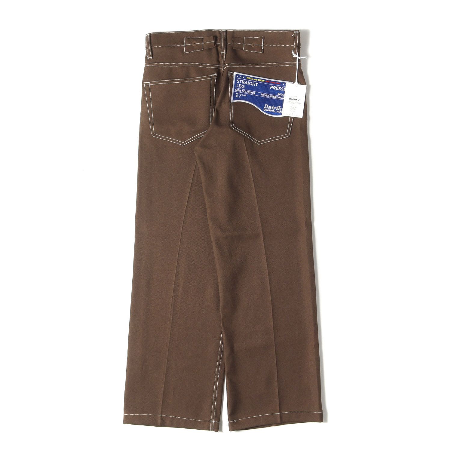 DAIRIKU ダイリク パンツ サイズ 27 | フラッシャー プレスド ランチャー パンツ Flasher Pressed Pants 20SS B-3 | ジッパーフライ | ブラウン | | ボトムス ズボン メンズ