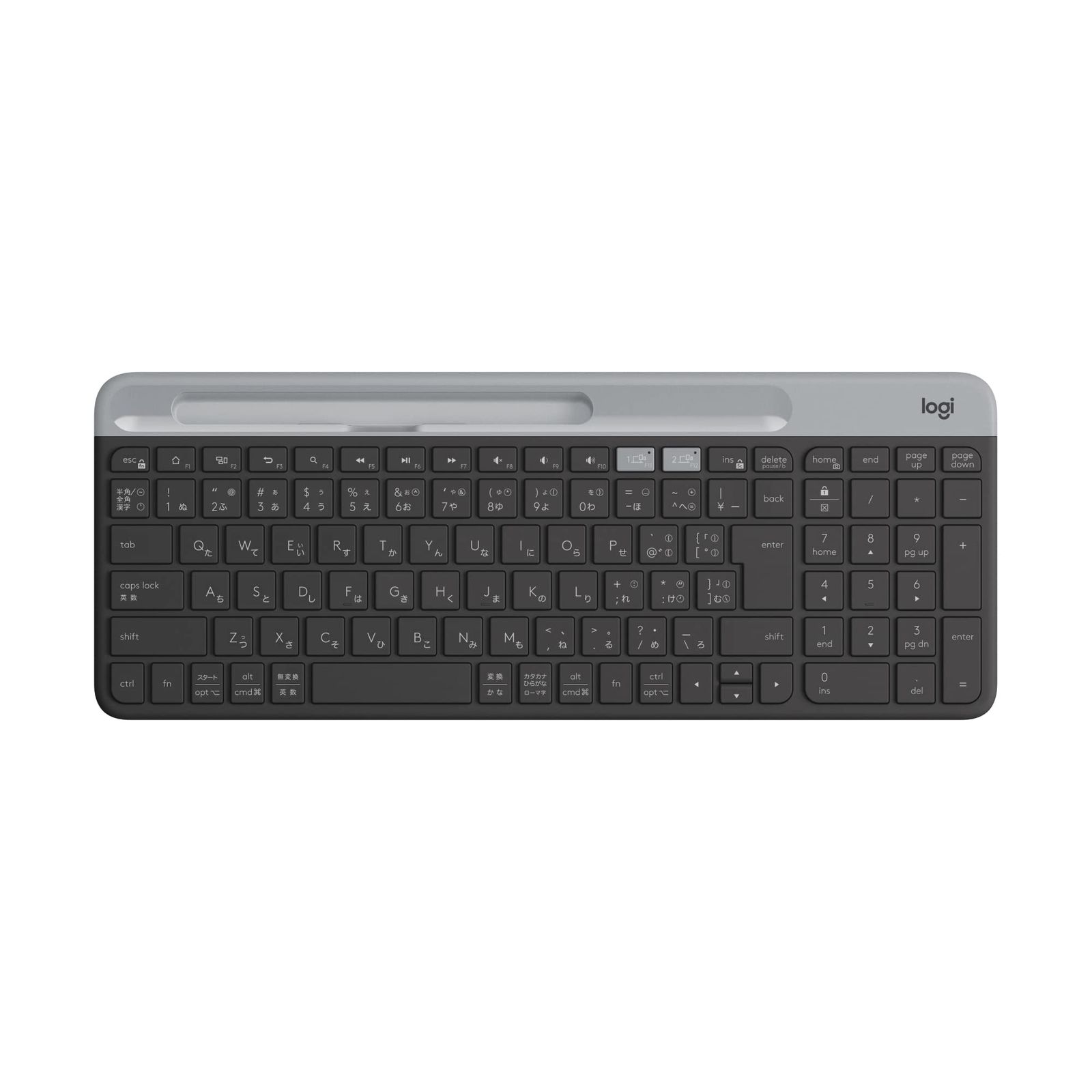 即日発送 Logicool ロジクール 静音 Bluetooth ワイヤレスキーボード K580GR グラファイト 超薄型 小型 Unifying 薄型 テンキー 無線 Windows Mac iPad iOS Android Chrome Surface