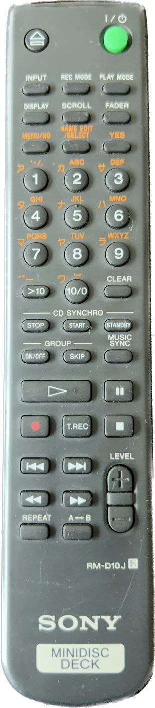 SONY MINIDISC DECK リモコン RM-D10J MDデッキ ミニディスク ソニー